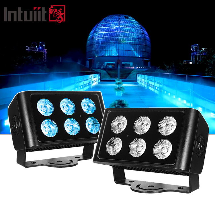 6x5W 屋外 IP65 スクウェア DMX RGBW LED 防災用 建物用 玄関用 LED 壁洗浄用 防災用