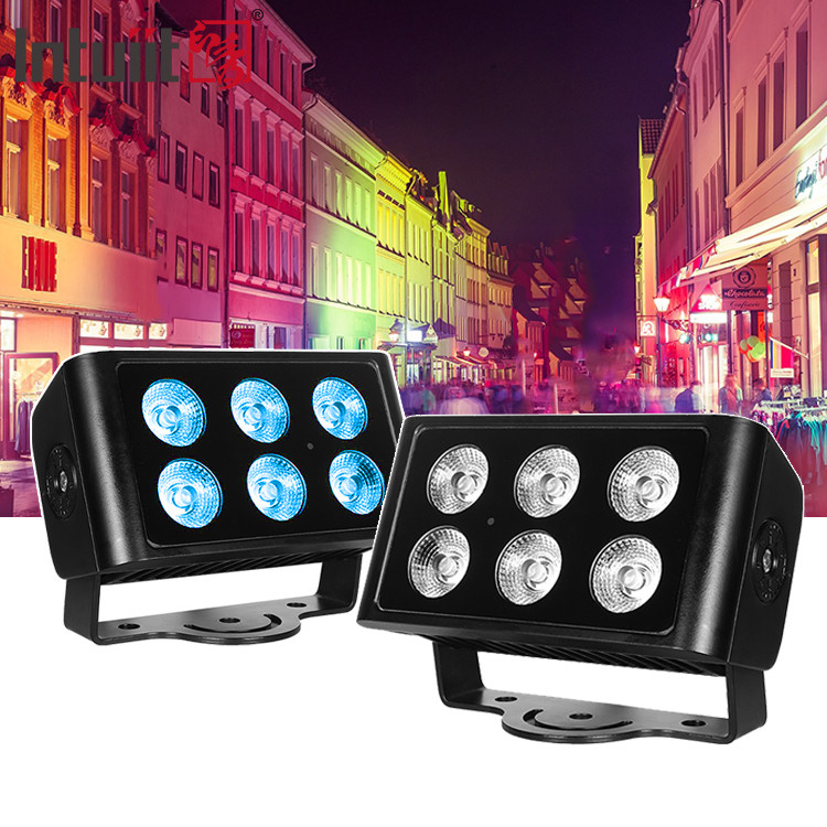 室外色彩豊かな光 6X5W LED ウォールウォッシュライト 室外ガーデン LED ウォッシュライト Rgbw Dmx LED 洪水ライト