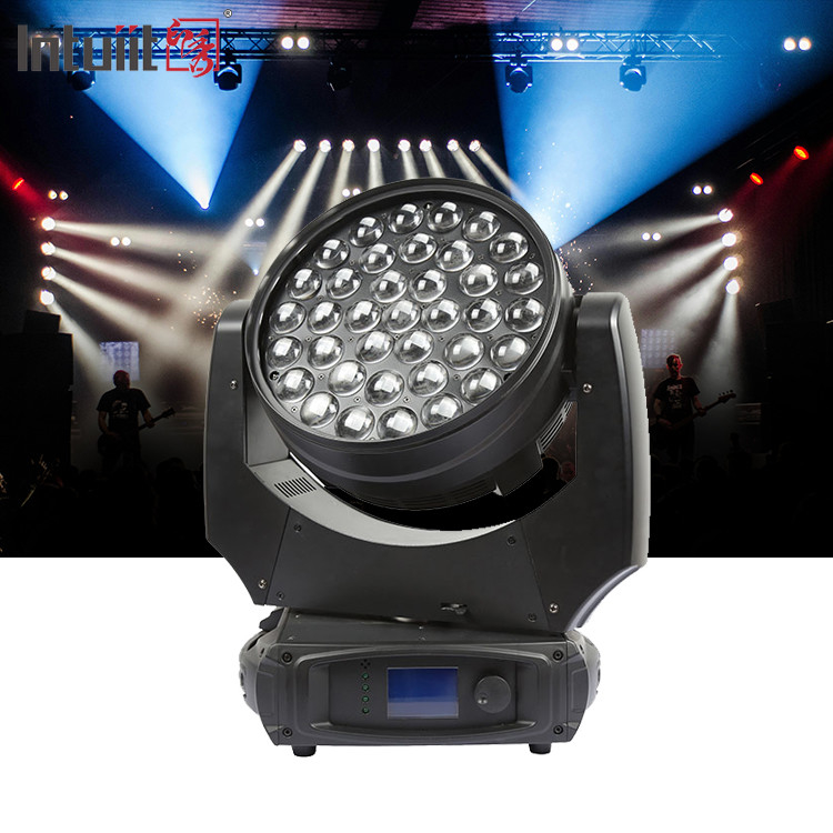 LED洗濯 37x10W ズームステージ照明 DMX ビーム洗濯 動くヘッドライト