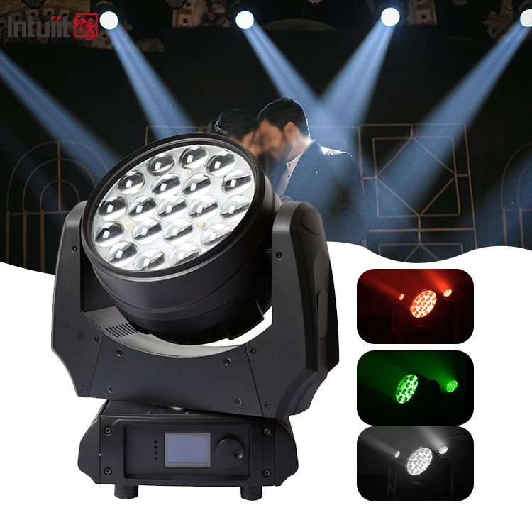 LEDステージライト 19x10W DMX RGBW 4in1 ズーム LED ウォールウォッシュ 動くヘッドライト DJ バー ディスコクラブコンサート