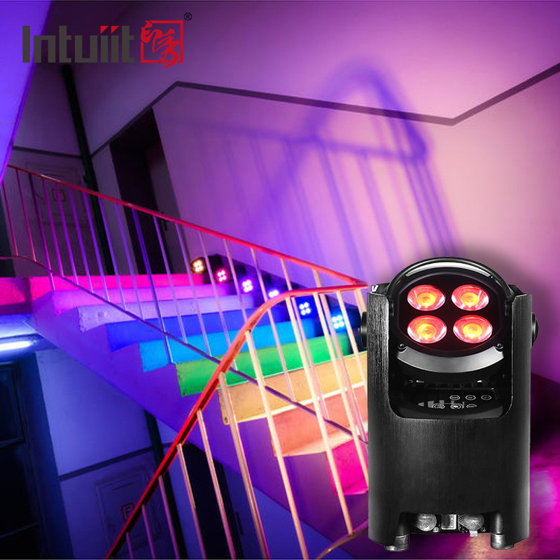 4*12W 4イン1 RGBW DJ 結婚式 バッテリー 電源付き LED アップライト WIFI 無線ディスコ ステージライト