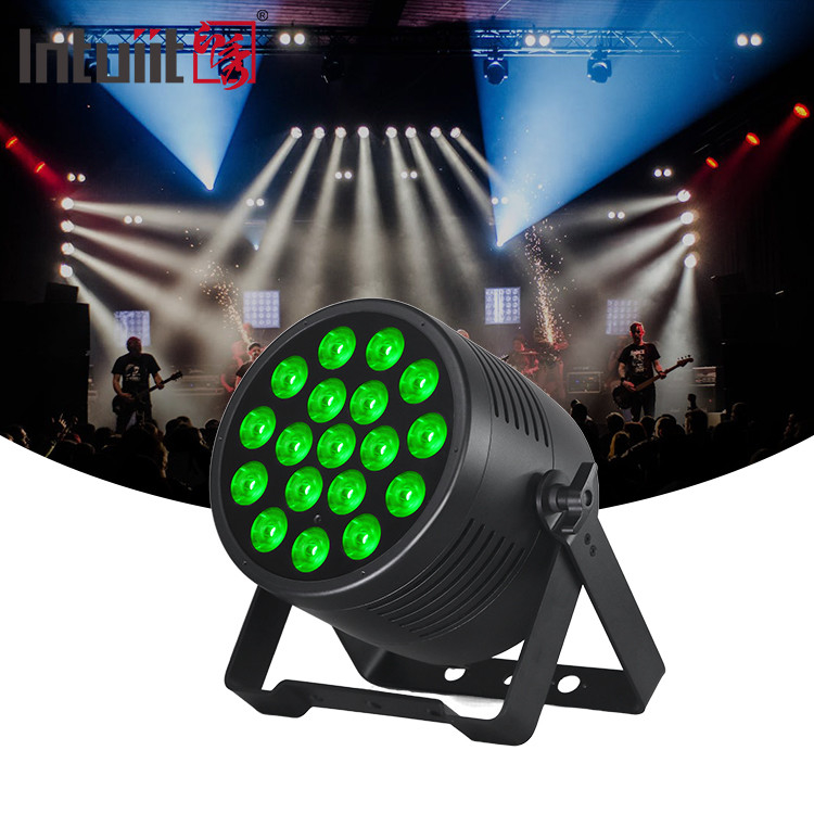 DJライト 18pcs 20W 6IN1 RGBWA-UV フラットパール 屋外建築洗濯灯 IP65 18x20W LED防水パール