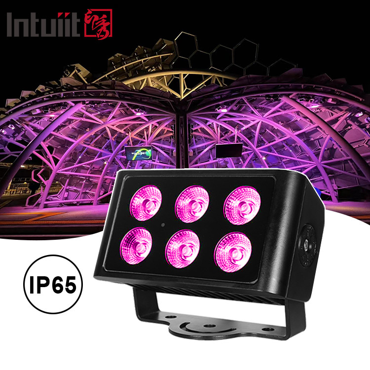 6x5W 4pcs LEDビーズ アウトドア スクエア IP65 防水 DMXステージライト 洪水ライト RGBW 4 In 1