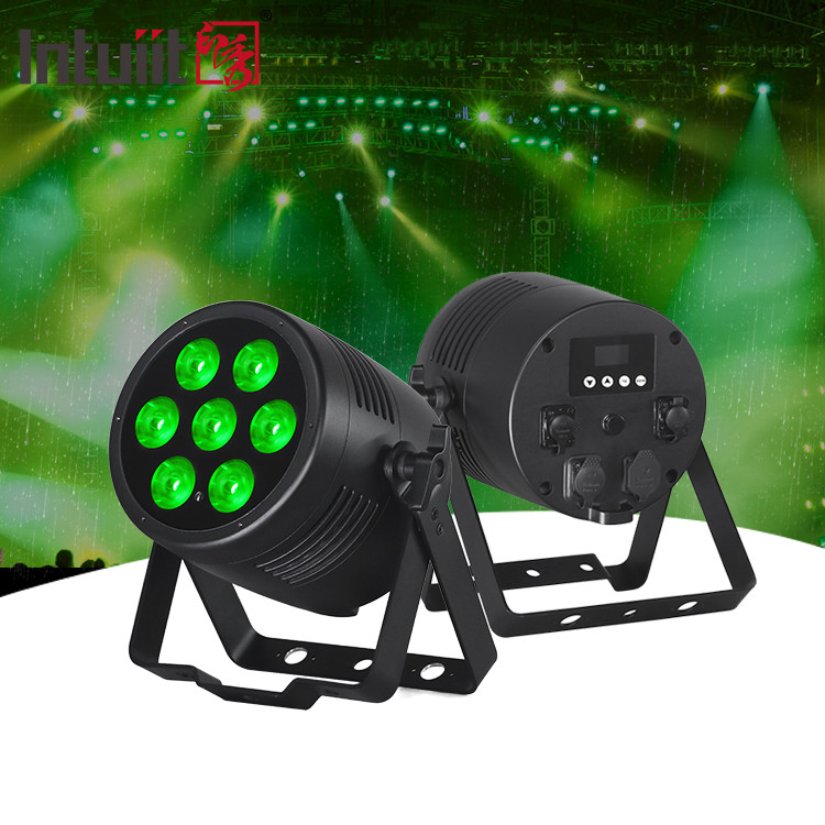 防水無線DMX 屋外 7x20W RGBWA UV 6in1 IP65 LED パールライト アップライト 外部