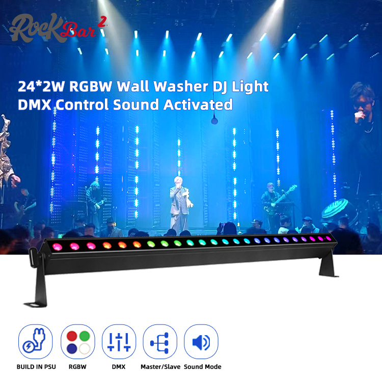 24*2W RGBW 4in1 LED ウォールウォッシャーバー サウンドモード DJ ウェディング シティイベント ステージ LED ウォッシュライト