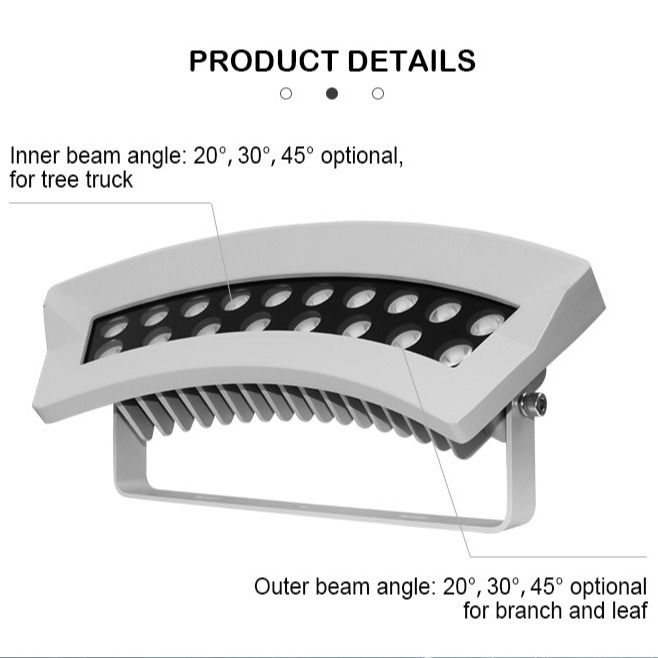 屋外の木の照明用36W LEDフラッドライト、色変更機能付き、IP65アルミニウムランプボディ、AC電源