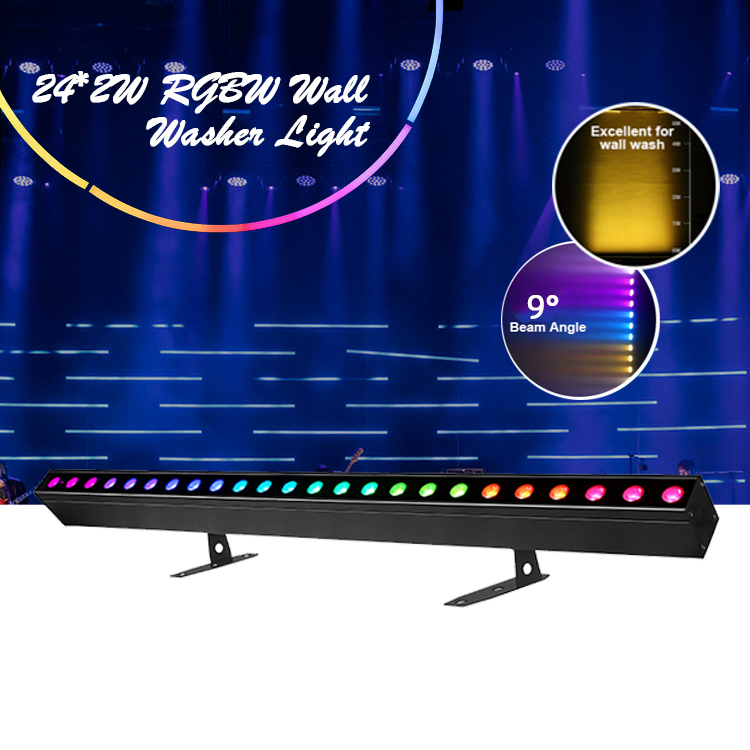 洗濯ライト IP20 DMX512 アドバンスト スマート ミュージック ソリューション 24*2W RGBW LED ライト 線形バー ウォール ウォール ウォール