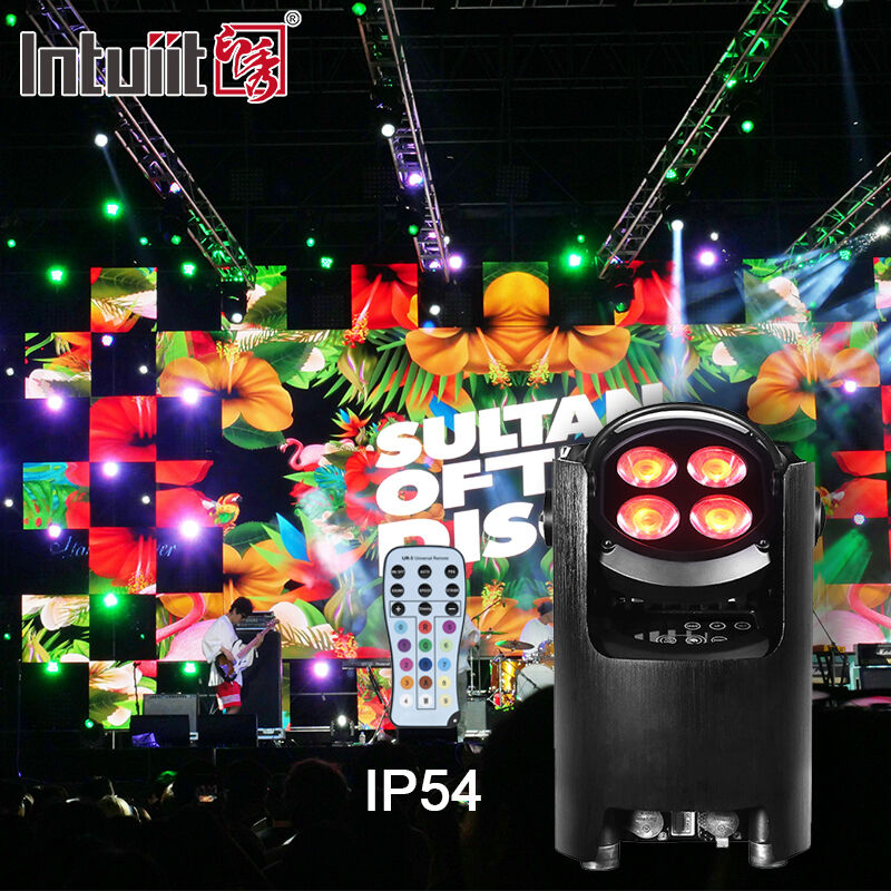 専門の IP54 無線 DMX 電池 LED パー ライト 4*12W RGBW 4-in-1 - リモート コントロール結婚式 Uplighting