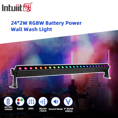 IP20 24x2W RGBW 4in1 バッテリーワイヤレススマートサウンドアクティブコントロール LED ウォールウォッシャーバーライト