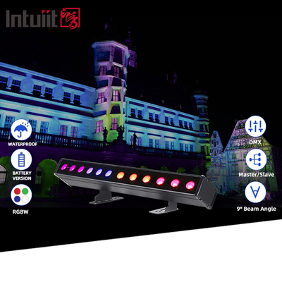 IP65 バッテリー電源 LED ウォールウォッシャー 12pcsx2W Rgbw 4in1 LEDバー 屋外用ライト