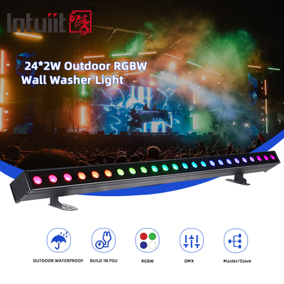 屋外ビル LED ウォール 洗濯機 ライト IP65 24*2w 防水 RGBW ウォール 洗濯機 バー DJ LED ピクセル バー ステージ ライト パーティー