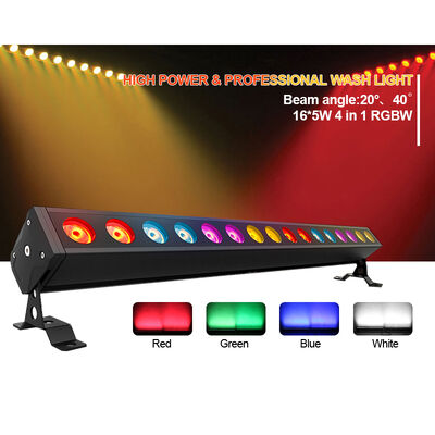 16X 5W RGBW LED ウォールウォッシュバー DMX512 制御 DJ ガーデン IP65 DMX512 制御のための線形ライト