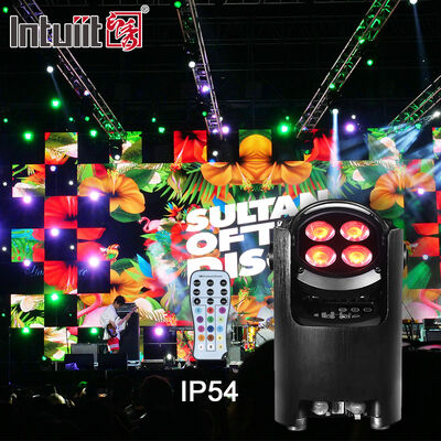 専門の IP54 無線 DMX 電池 LED パー ライト 4*12W RGBW 4-in-1 - リモート コントロール結婚式 Uplighting