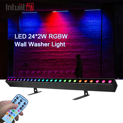 ホットセール 4in1 RGBW LED 24*2W ウォールウォッシャー 線形ストライプライト 音響制御 DMX ステージウォッシュランプ ナイトクラブ用